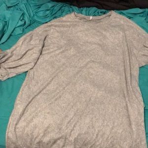 Gray sweater dress with pockets